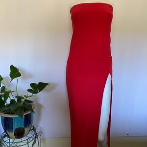 Fashion Nova Red Maxi Skirt